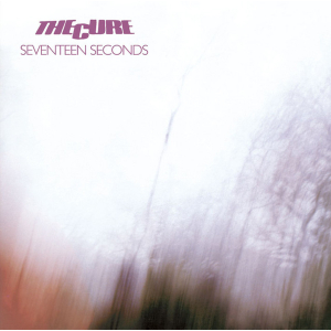 Album cover: The Cure's 'Seventeen Seconds' with purple logo on pale background