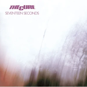 Album cover: The Cure's 'Seventeen Seconds' with purple logo on pale background