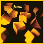 Abstract image with glowing yellow 3D cubes on a black background and a yellow border; the word Genesis appears in cursive at the top left.